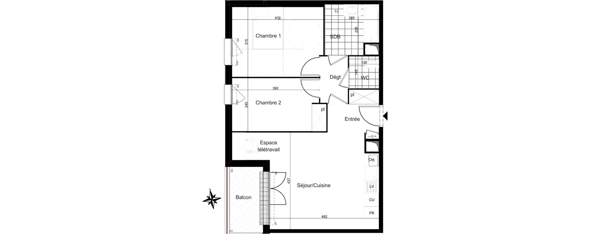 Appartement T3 de 59,22 m2 &agrave; Combs-La-Ville La grande ferme - la coupole