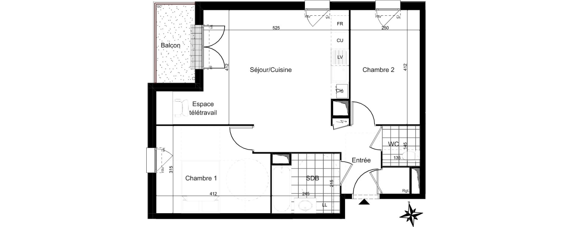 Appartement T3 de 60,19 m2 &agrave; Combs-La-Ville La grande ferme - la coupole