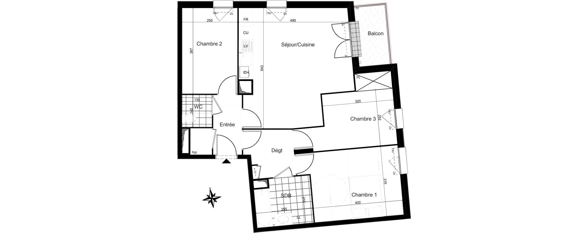 Appartement T4 de 74,41 m2 &agrave; Combs-La-Ville La grande ferme - la coupole