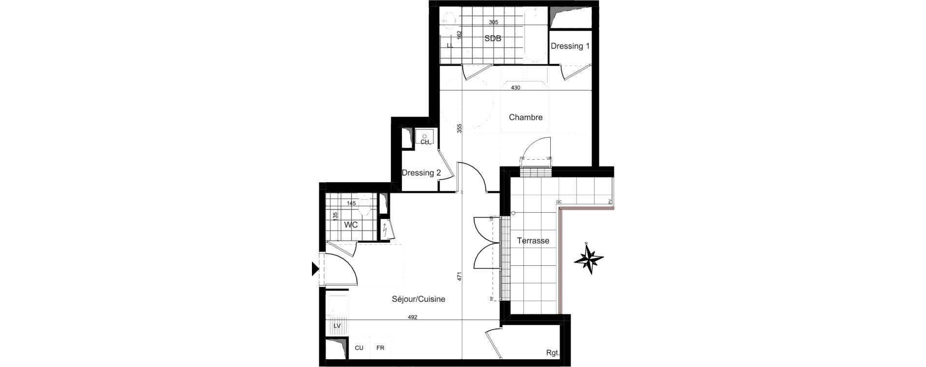 Appartement T2 de 44,85 m2 &agrave; Combs-La-Ville La grande ferme - la coupole