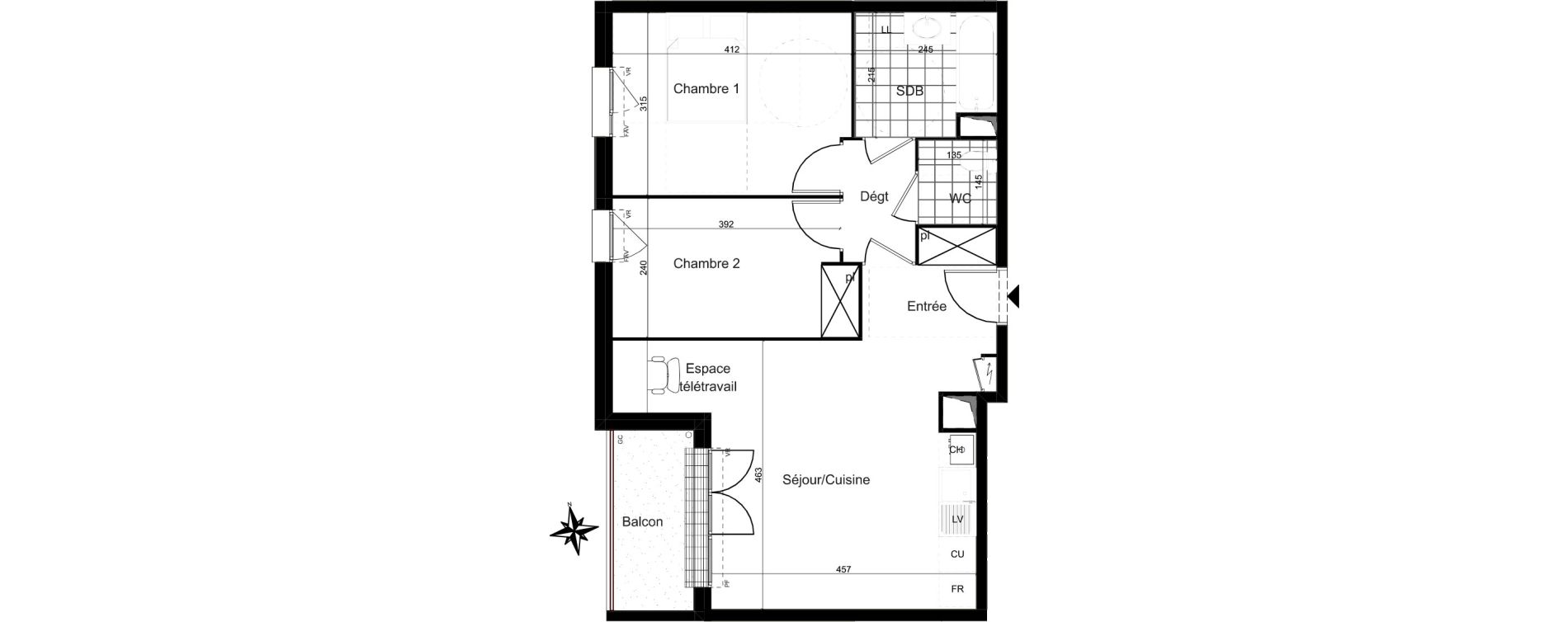 Appartement T3 de 59,00 m2 &agrave; Combs-La-Ville La grande ferme - la coupole