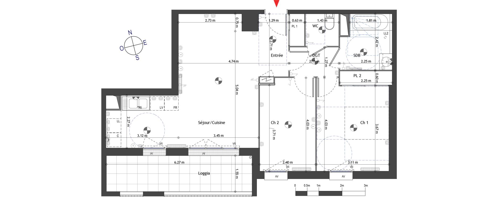 Appartement T3 de 62,71 m2 &agrave; Combs-La-Ville Les brandons