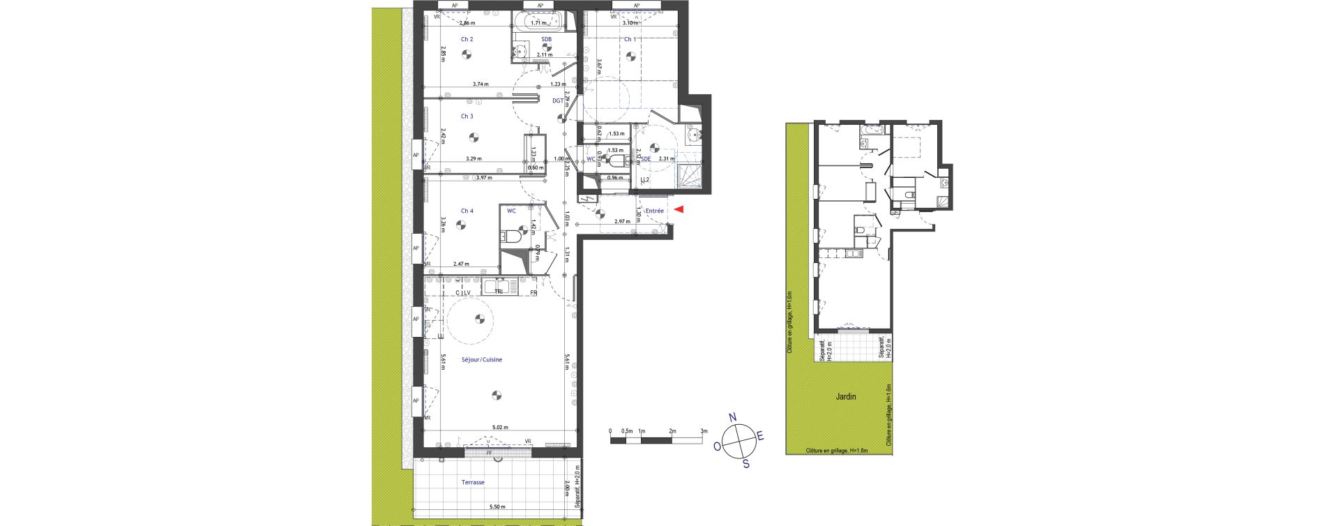 Appartement T5 de 92,01 m2 &agrave; Combs-La-Ville Les brandons