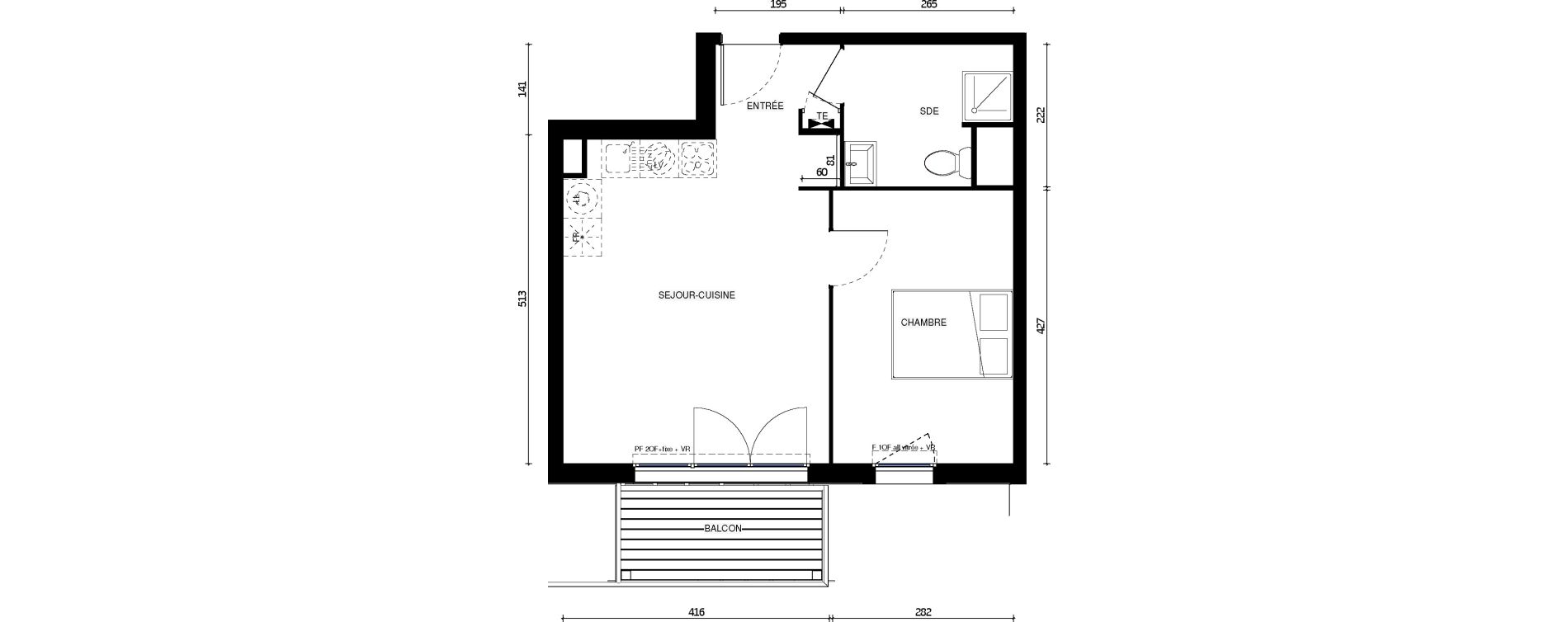 Appartement T2 de 40,70 m2 &agrave; Coulommiers Centre