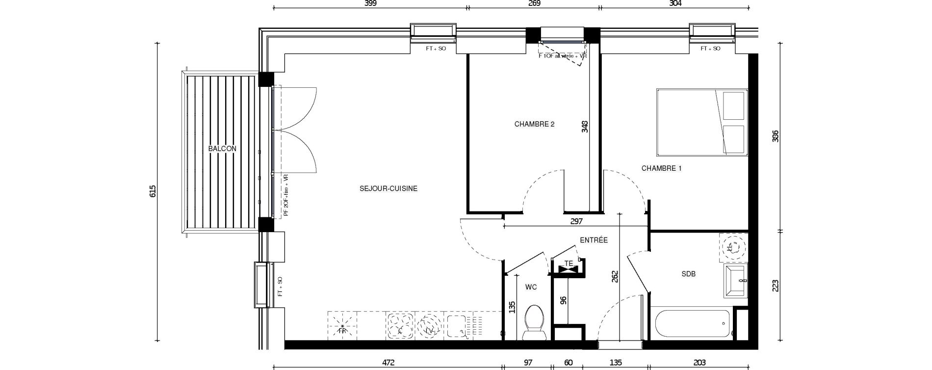 Appartement T3 de 56,90 m2 &agrave; Coulommiers Centre