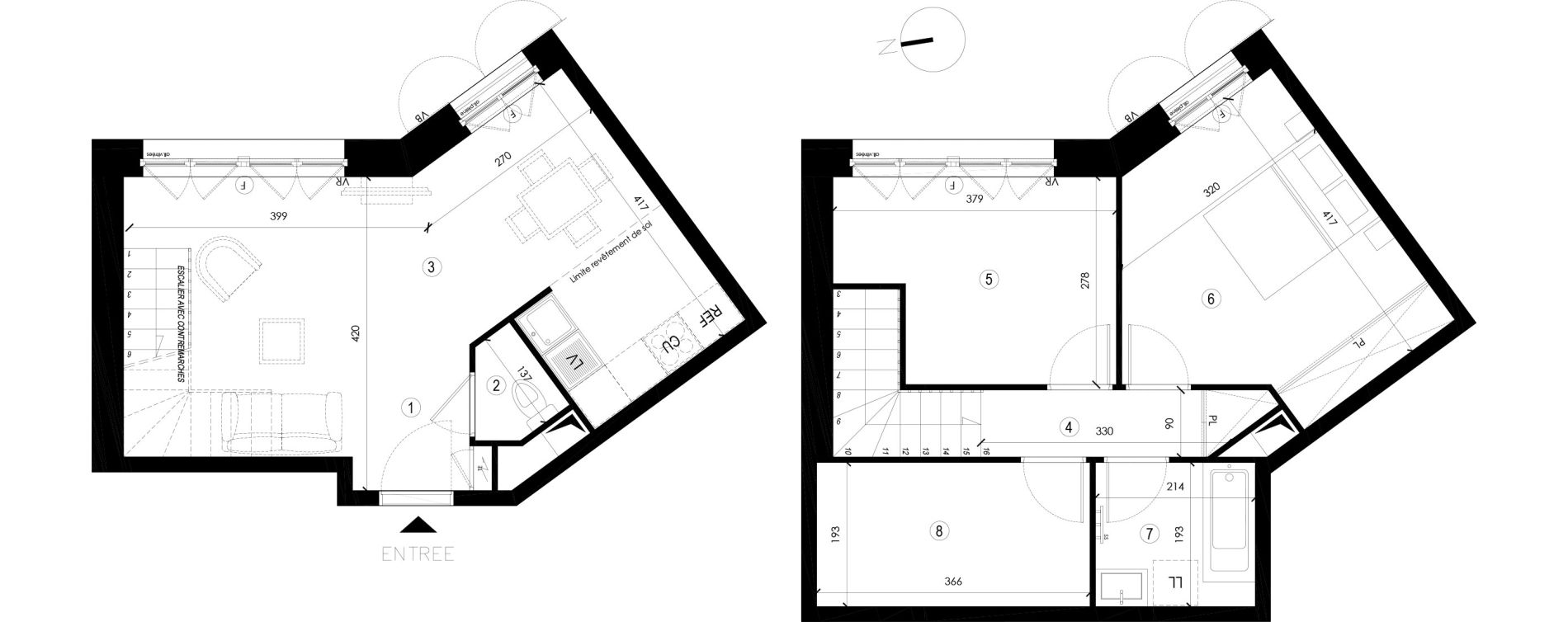 Duplex T3 de 64,10 m2 &agrave; Coupvray Les trois ormes