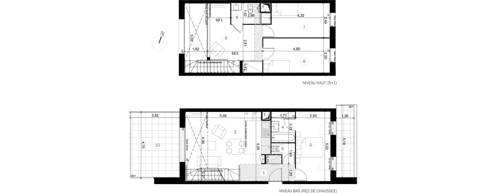 Duplex T4 de 89,70 m2 &agrave; Coupvray Les trois ormes