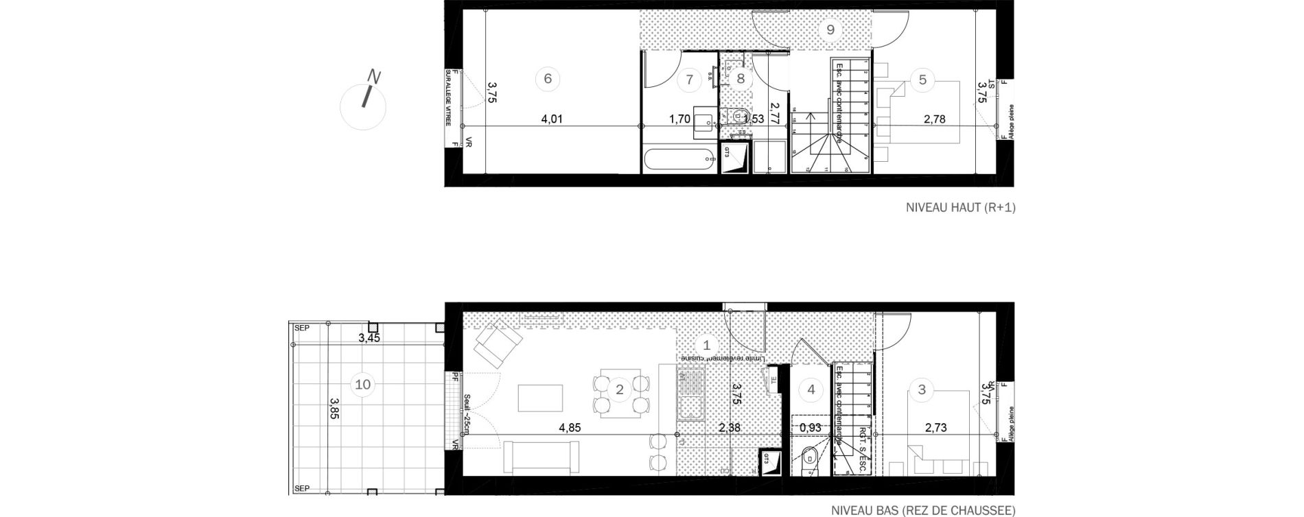 Duplex T4 de 81,70 m2 &agrave; Coupvray Les trois ormes