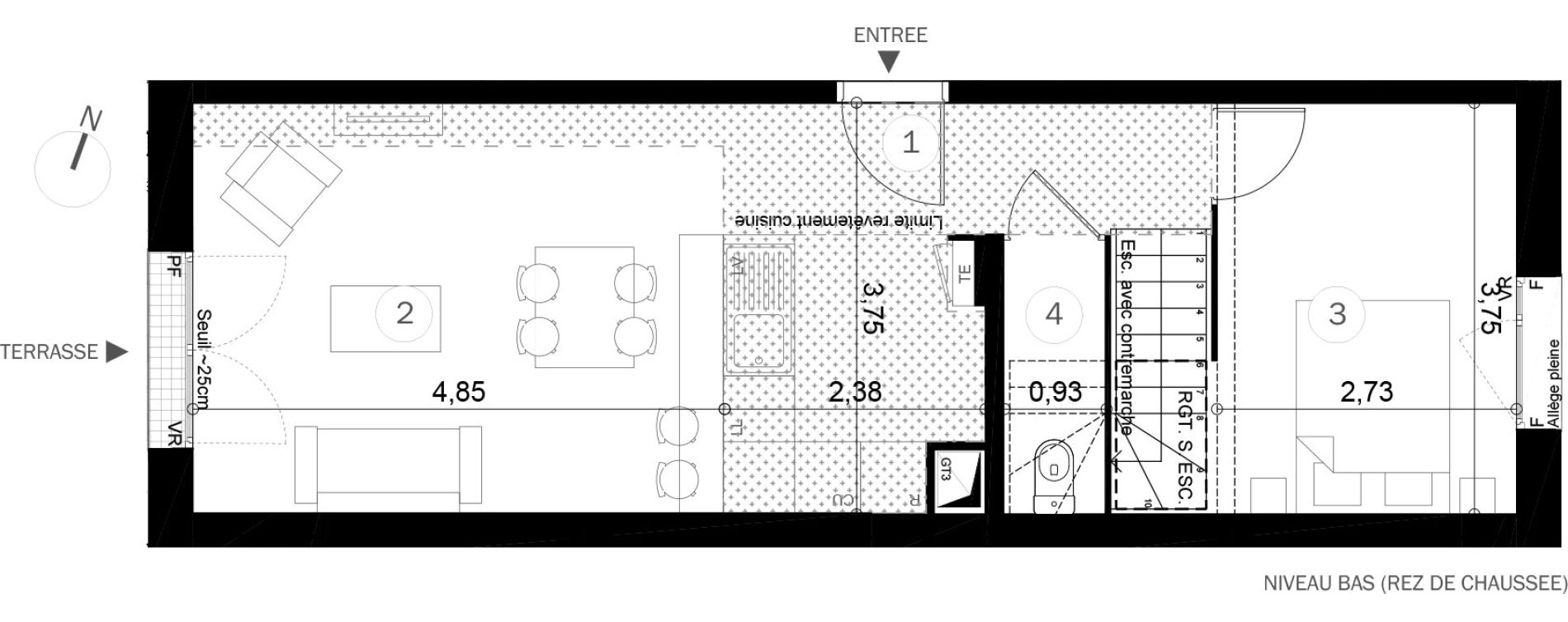 Duplex T4 de 81,70 m2 &agrave; Coupvray Les trois ormes