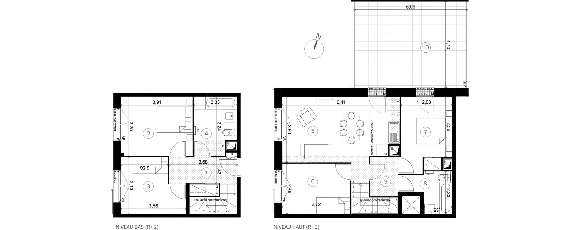 Duplex T5 de 88,30 m2 &agrave; Coupvray Les trois ormes