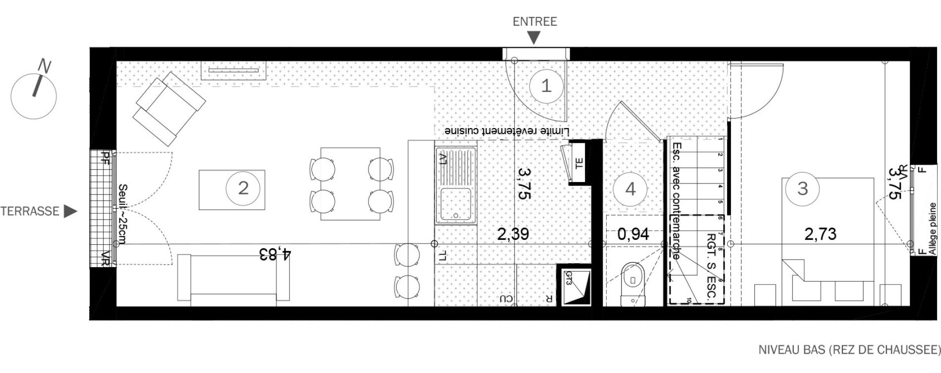 Duplex T4 de 80,70 m2 &agrave; Coupvray Les trois ormes