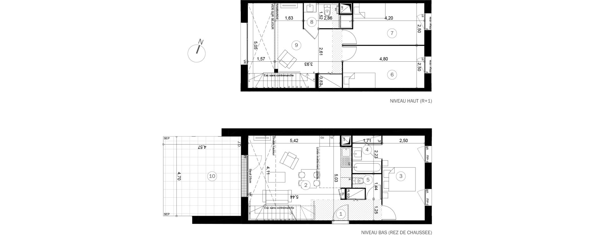 Duplex T4 de 89,70 m2 &agrave; Coupvray Les trois ormes