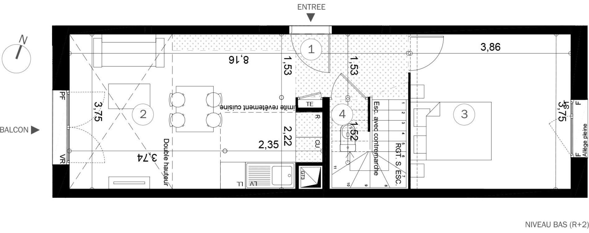 Duplex T3 de 67,80 m2 &agrave; Coupvray Les trois ormes