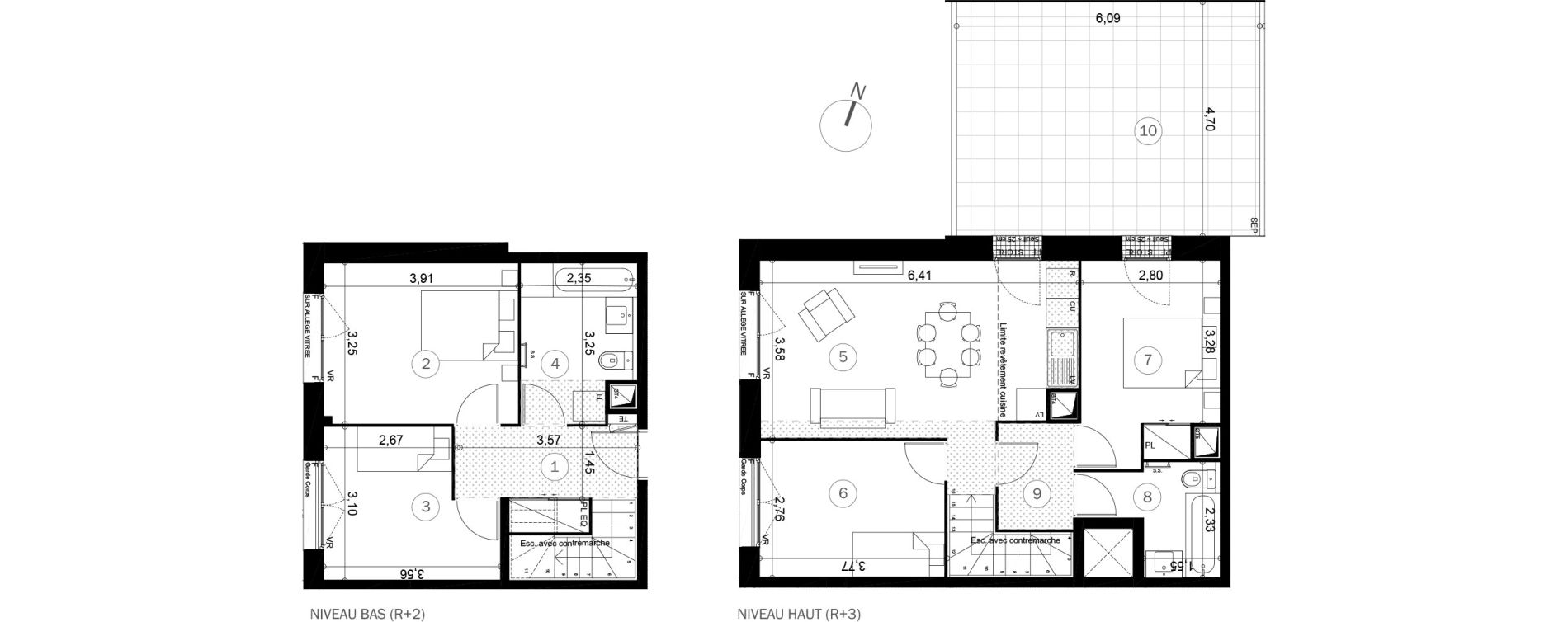 Duplex T5 de 88,30 m2 &agrave; Coupvray Les trois ormes