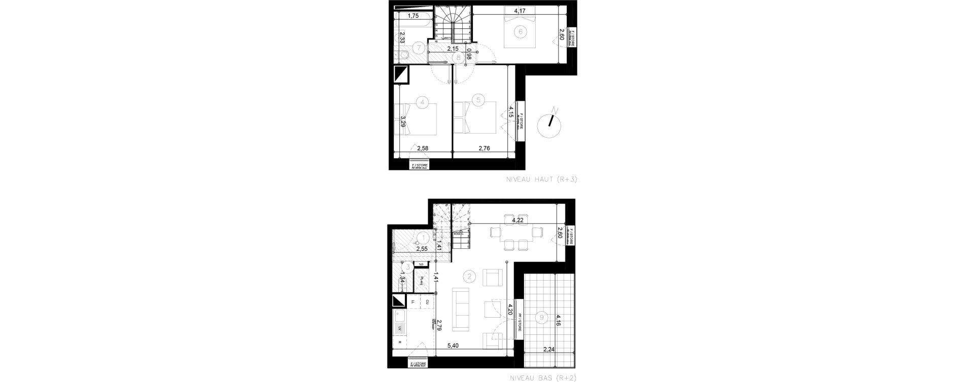 Duplex T4 de 76,50 m2 &agrave; Coupvray Les trois ormes