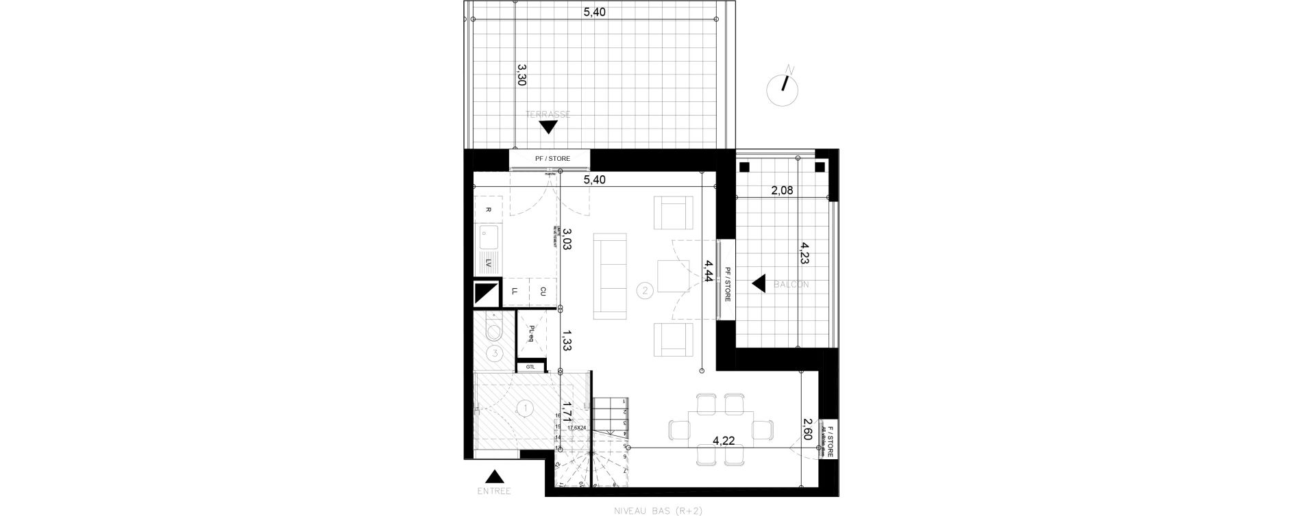 Duplex T4 de 79,60 m2 &agrave; Coupvray Les trois ormes