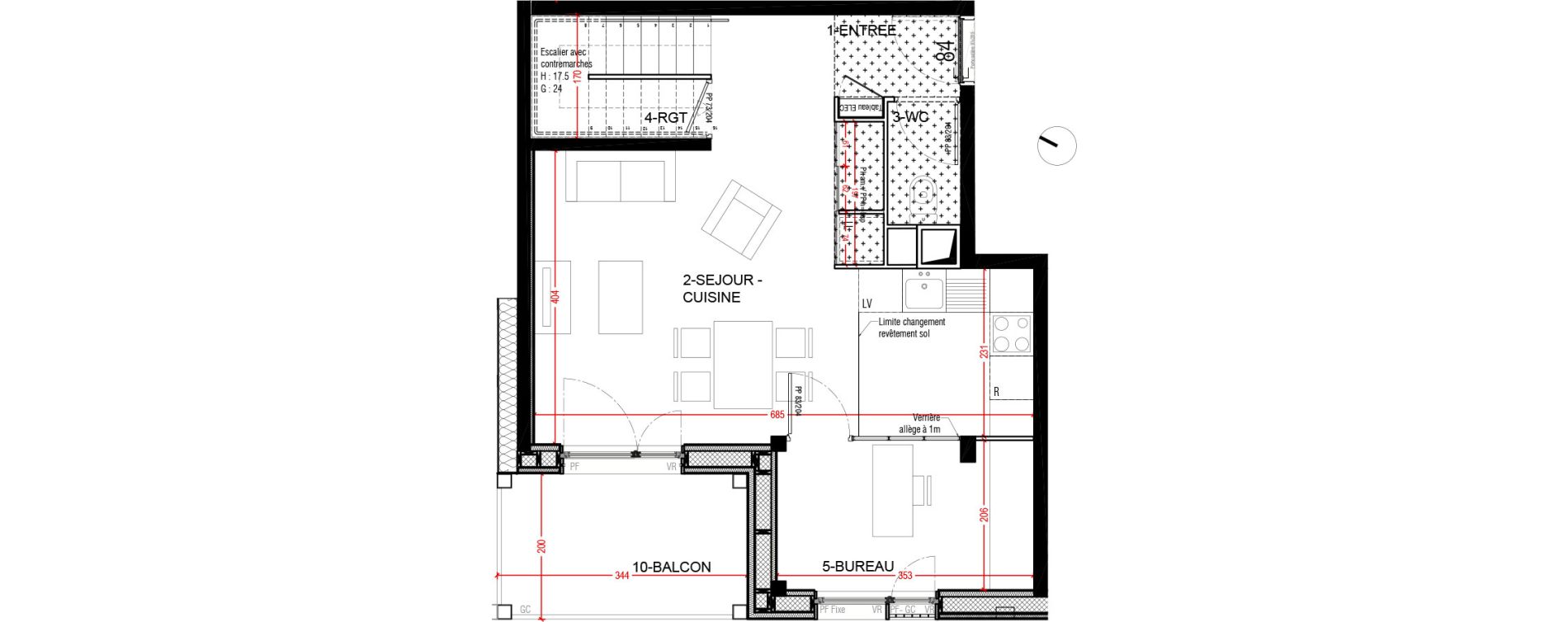 Duplex T3 de 73,40 m2 &agrave; Coupvray Les trois ormes
