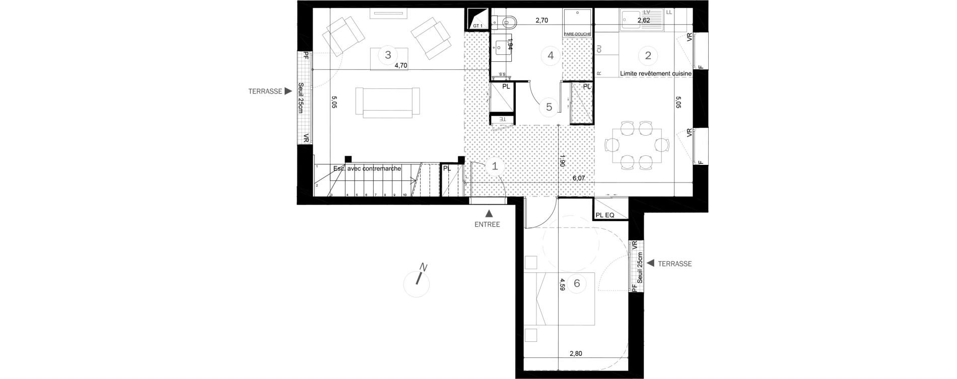 Duplex T5 de 105,40 m2 &agrave; Coupvray Les trois ormes