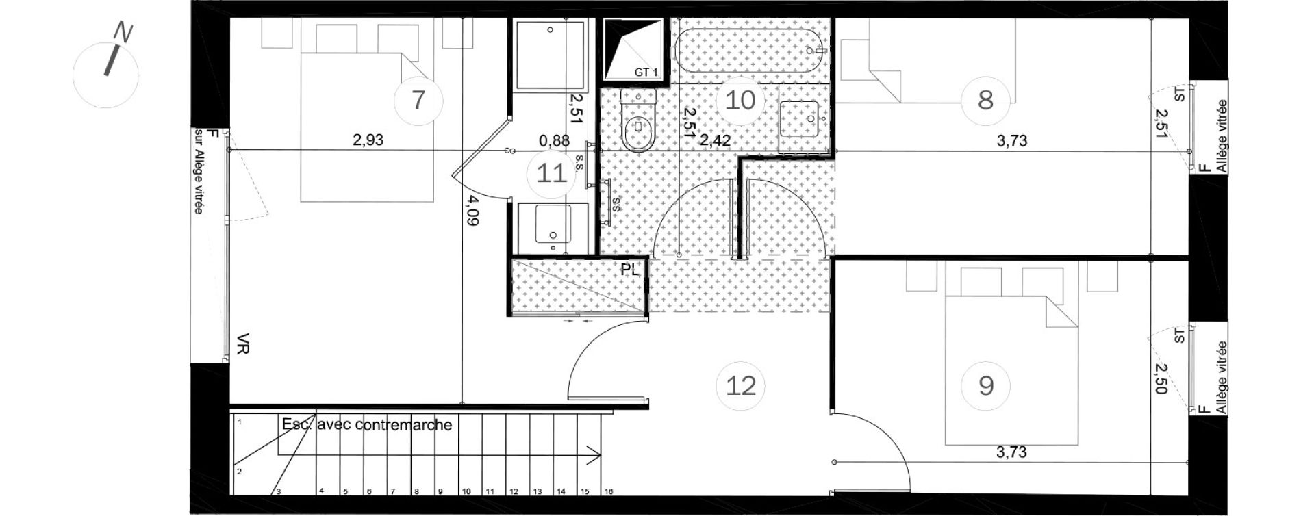 Duplex T5 de 105,40 m2 &agrave; Coupvray Les trois ormes