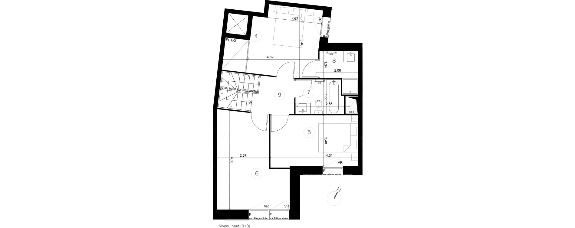 Duplex T4 de 83,10 m2 &agrave; Coupvray Les trois ormes