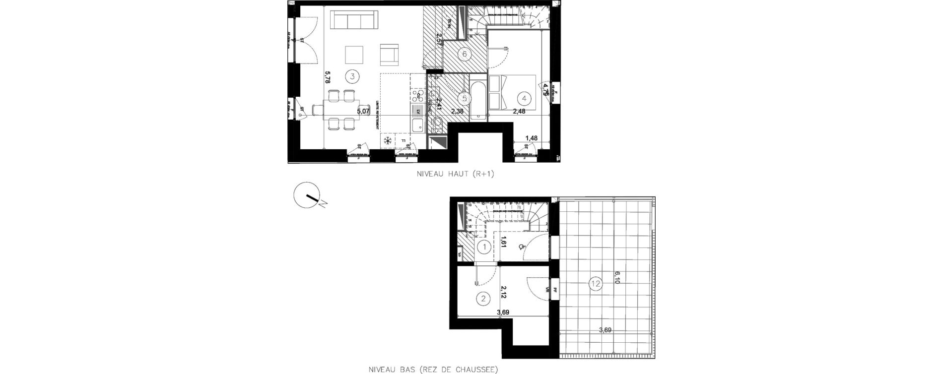 Duplex T3 de 65,50 m2 &agrave; Coupvray Les trois ormes