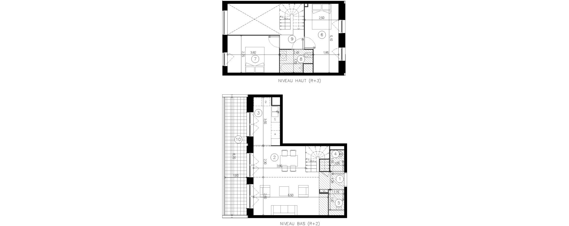Duplex T3 de 64,70 m2 &agrave; Coupvray Les trois ormes