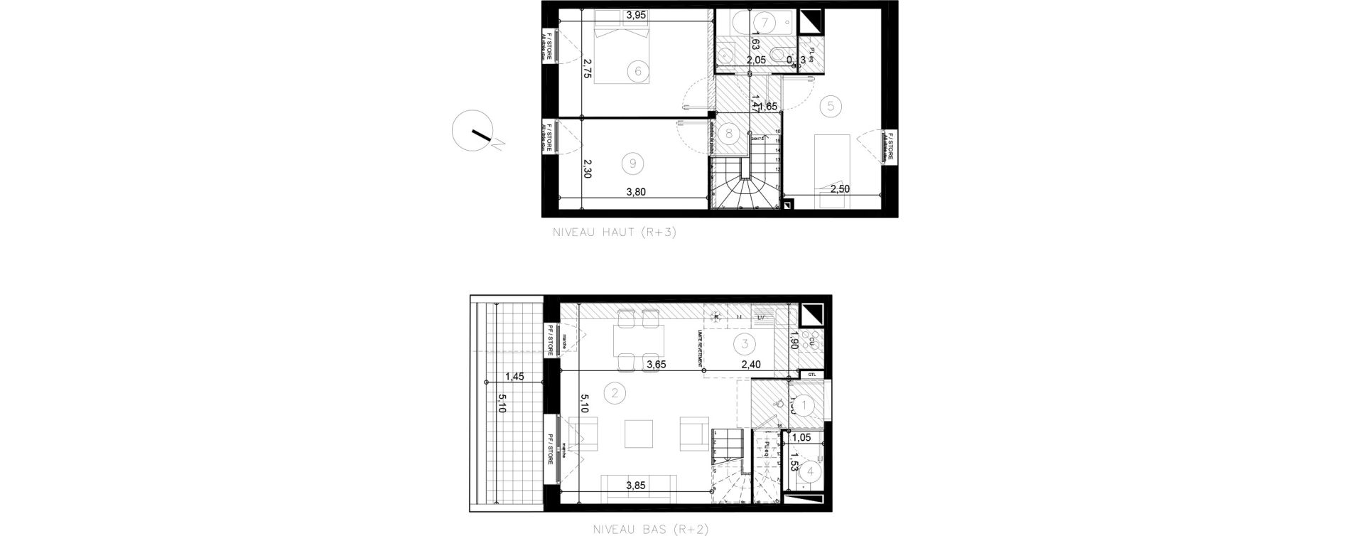 Duplex T3 de 67,90 m2 &agrave; Coupvray Les trois ormes