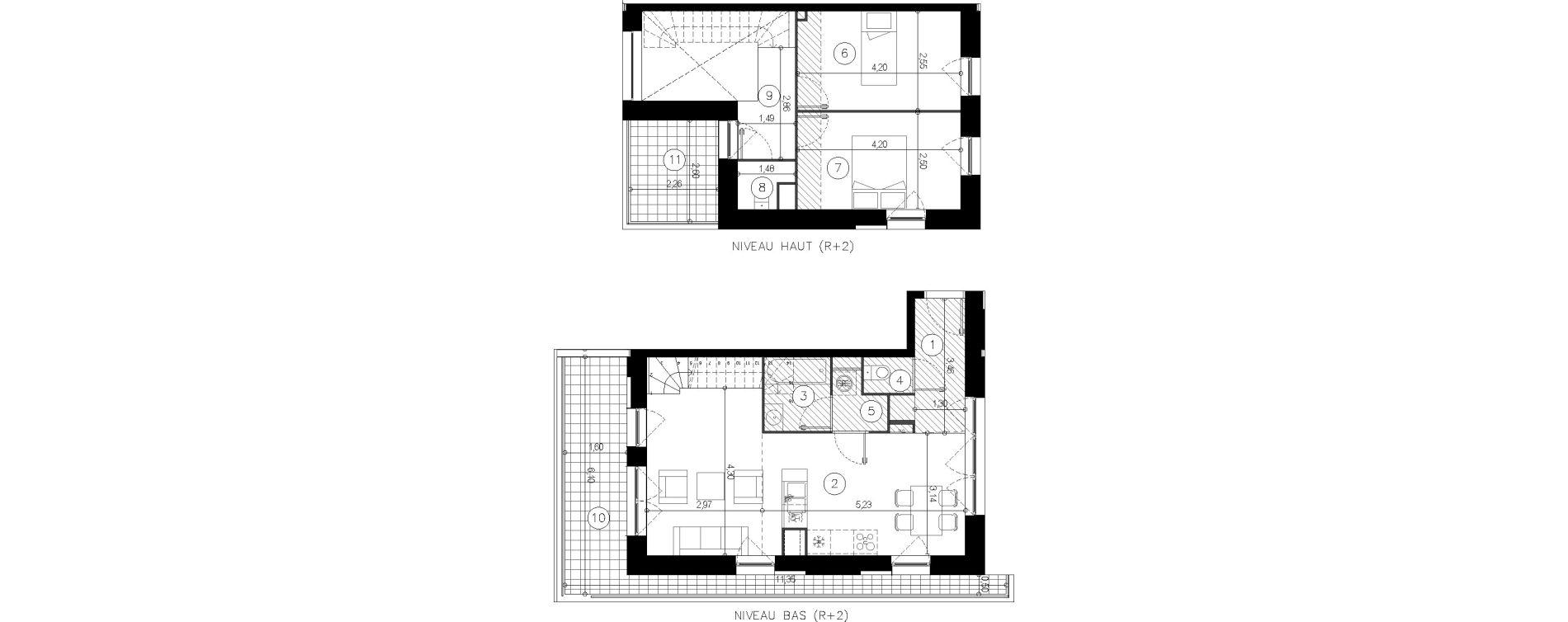 Duplex T3 de 66,10 m2 &agrave; Coupvray Les trois ormes