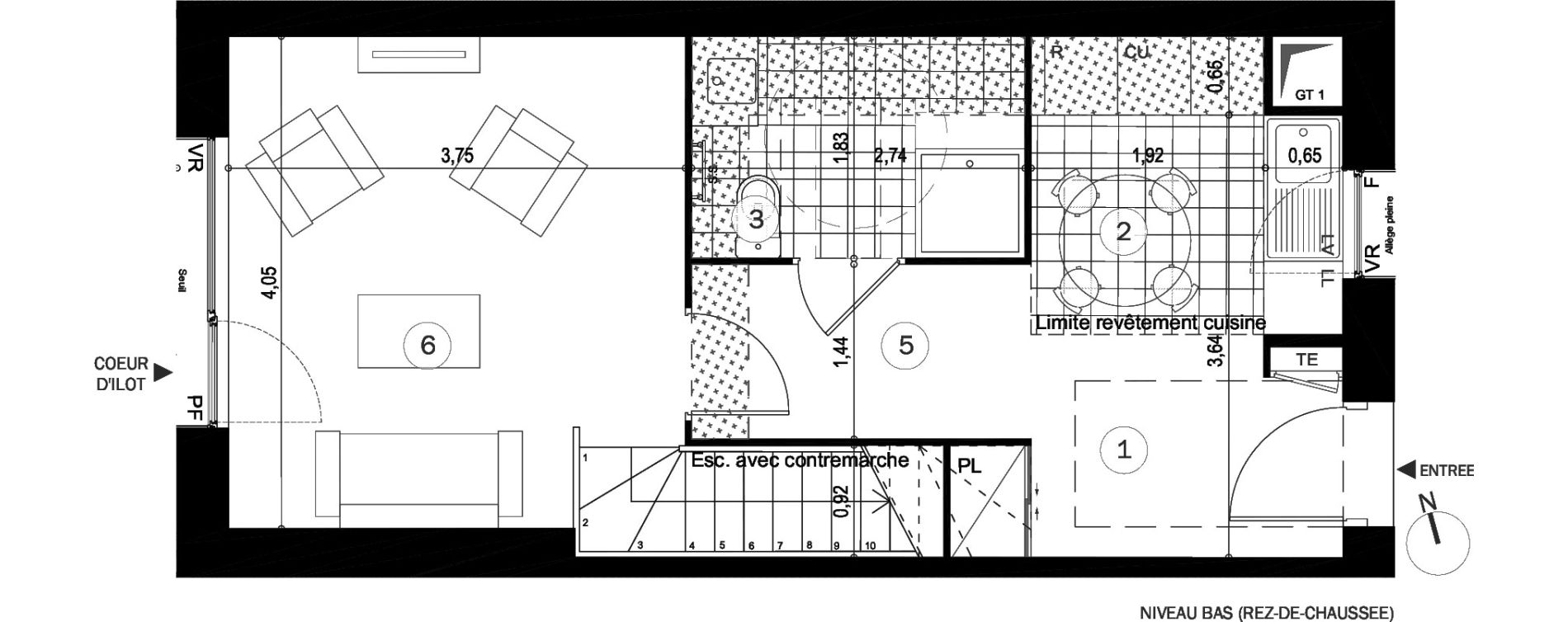 Maison T3 de 68,80 m2 &agrave; Coupvray Les trois ormes