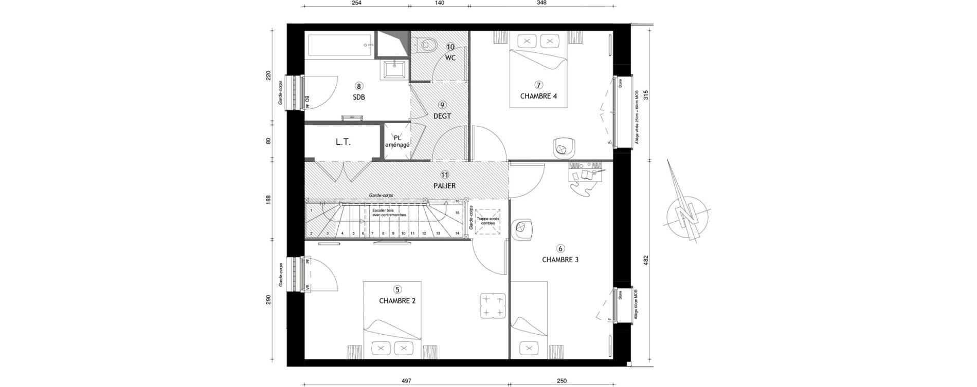 Duplex T5 de 111,50 m2 &agrave; Coupvray Les trois ormes