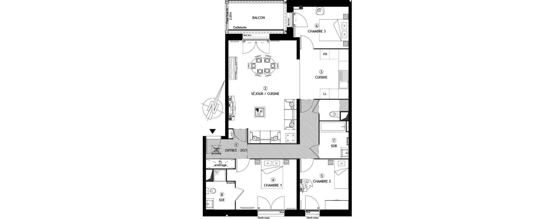 Appartement T4 de 94,20 m2 &agrave; Coupvray Les trois ormes