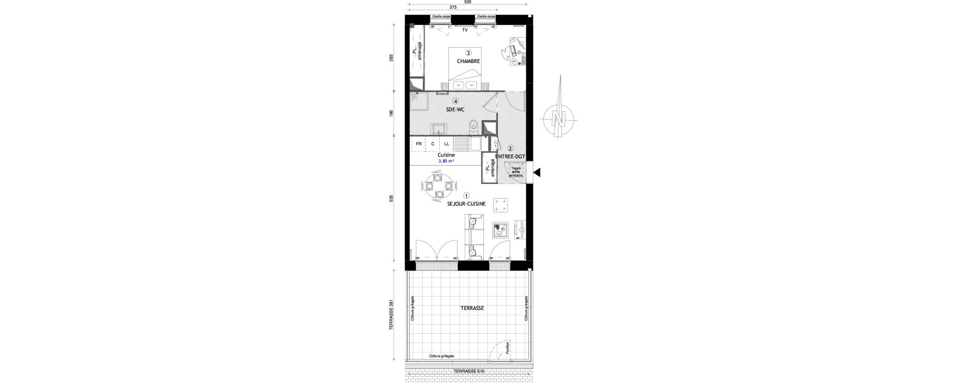 Appartement T2 de 48,90 m2 &agrave; Coupvray Les trois ormes