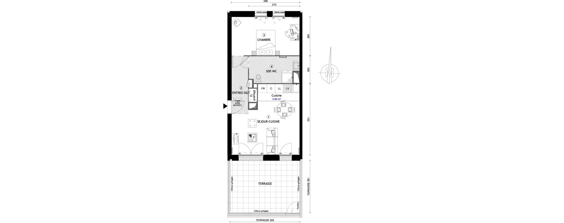 Appartement T2 de 48,80 m2 &agrave; Coupvray Les trois ormes