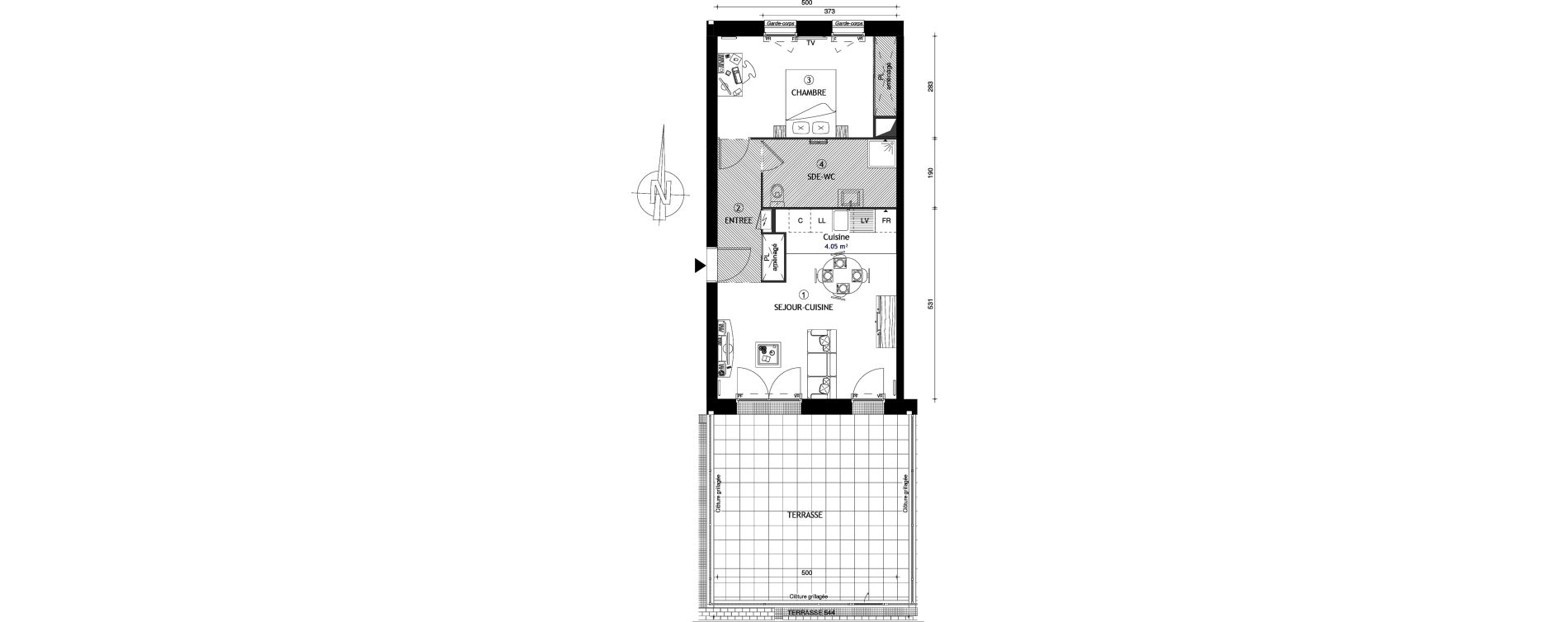 Appartement T2 de 49,40 m2 &agrave; Coupvray Les trois ormes