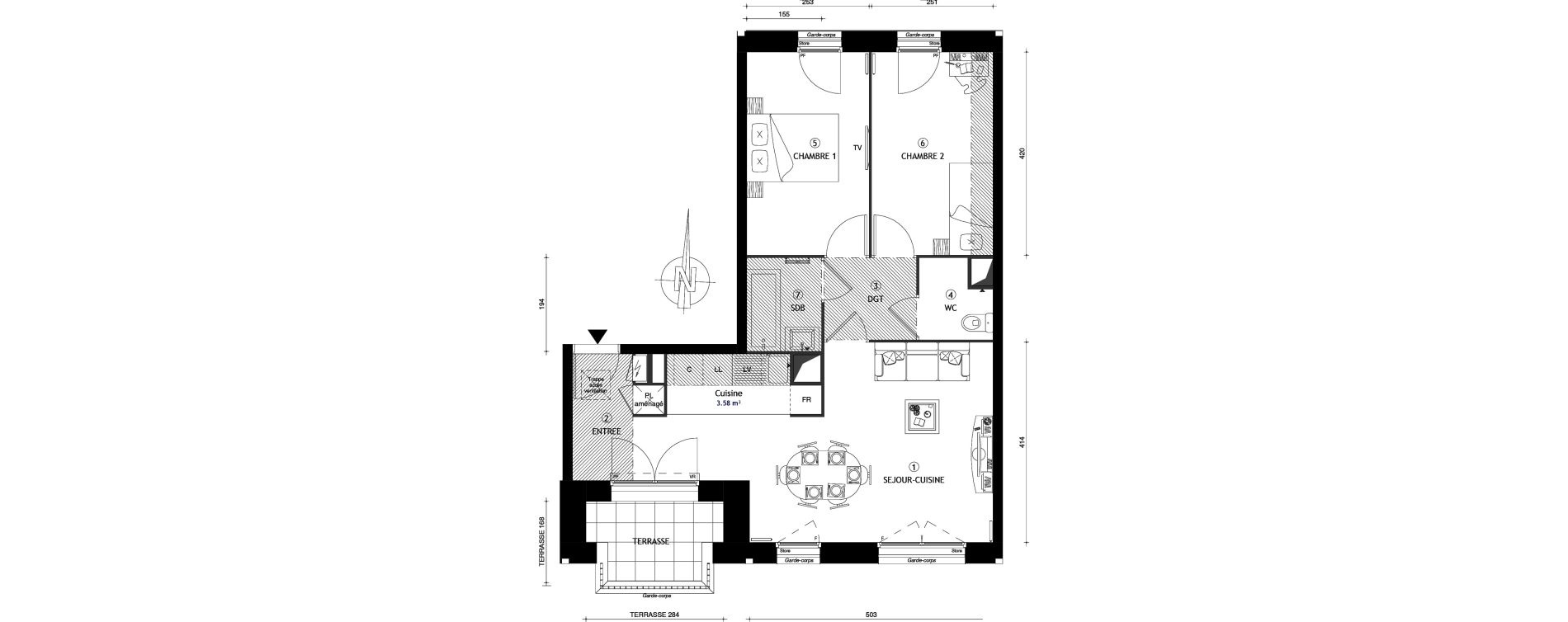 Appartement T3 de 58,60 m2 &agrave; Coupvray Les trois ormes