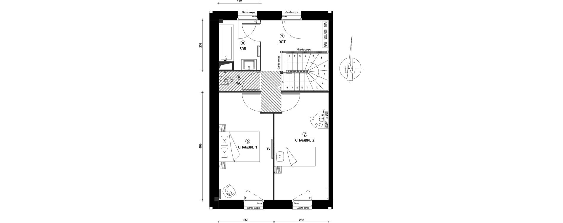 Duplex T3 de 68,30 m2 &agrave; Coupvray Les trois ormes
