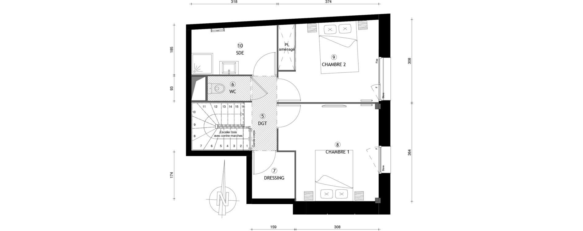 Duplex T3 de 78,00 m2 &agrave; Coupvray Les trois ormes
