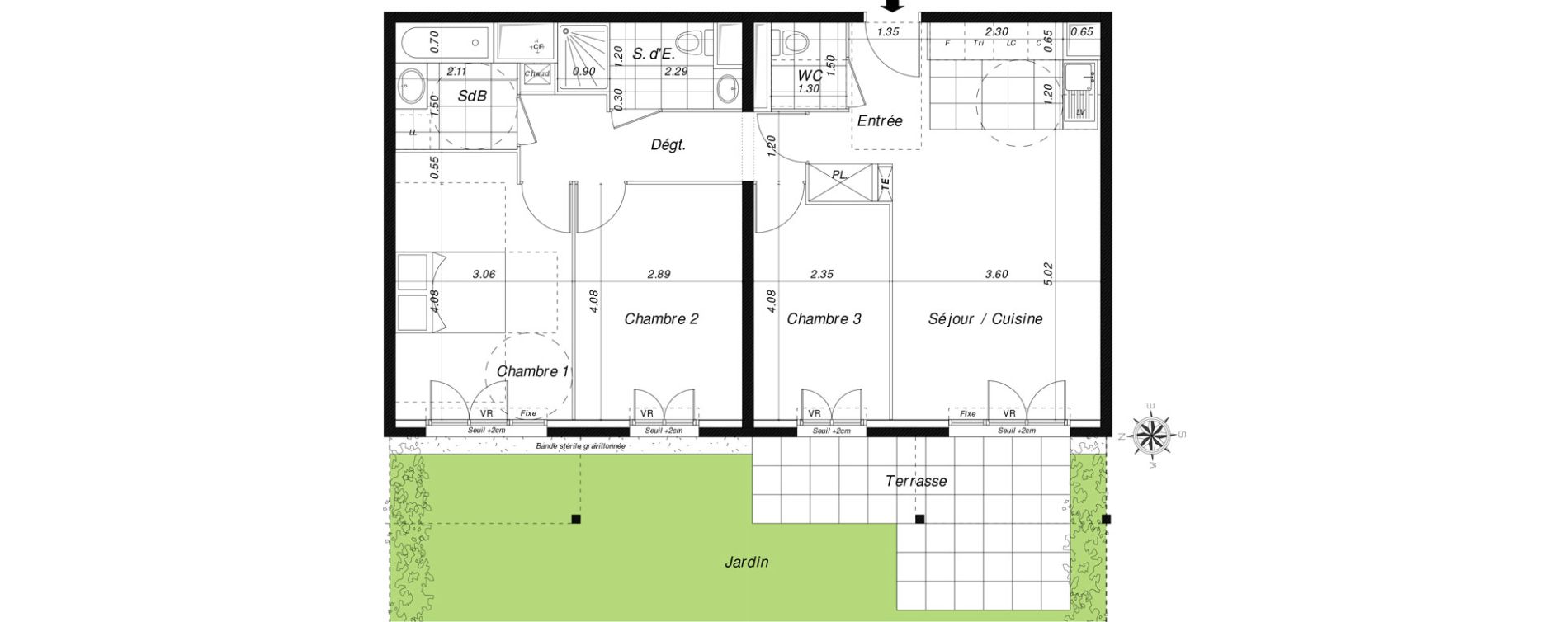 Appartement T4 de 79,09 m2 &agrave; Dammarie-Les-Lys La croix saint-jacques