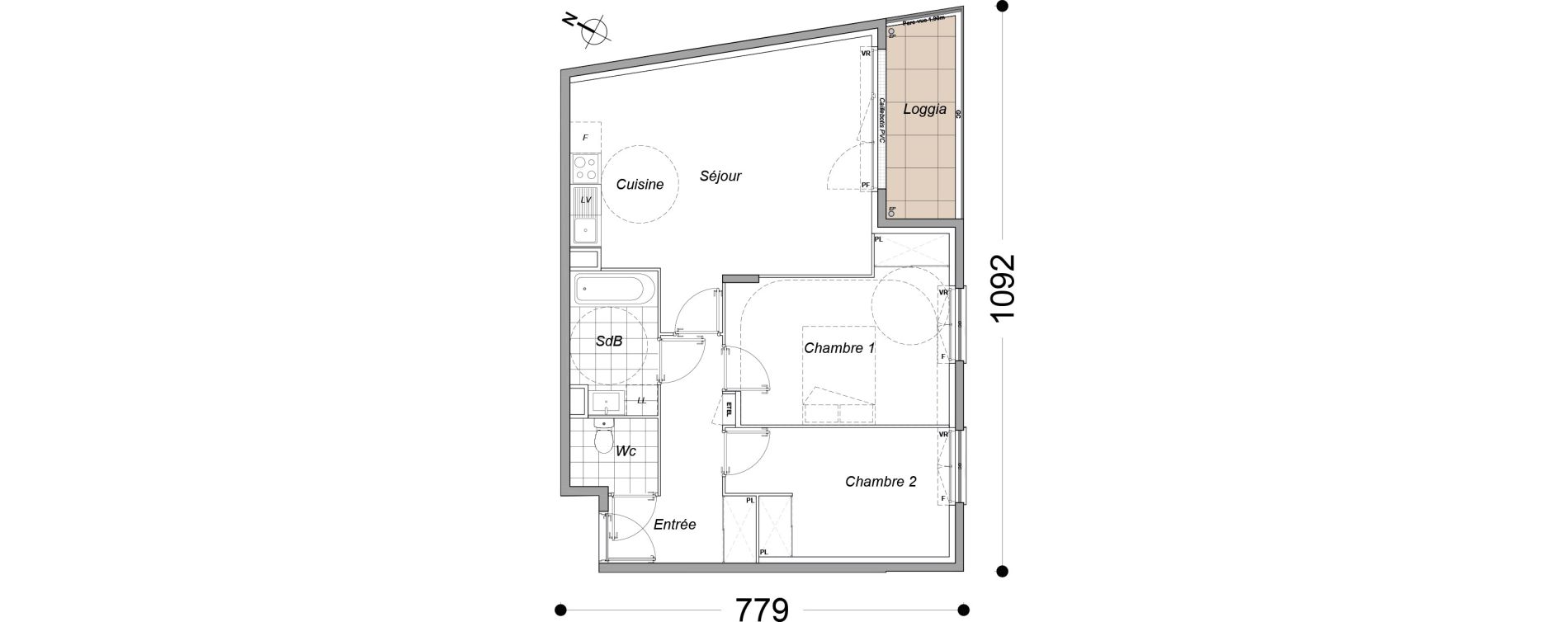 Appartement T3 de 62,80 m2 &agrave; Dammarie-Les-Lys Petit dammarie - croix saint-jacques