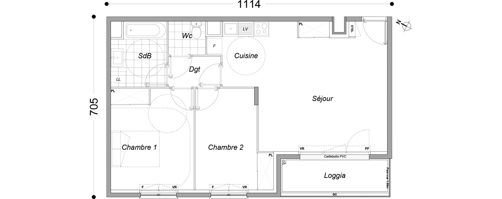 Appartement T3 de 62,00 m2 &agrave; Dammarie-Les-Lys Petit dammarie - croix saint-jacques