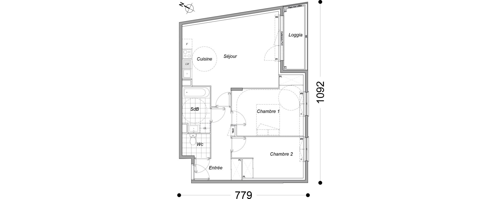 Appartement T3 de 62,80 m2 &agrave; Dammarie-Les-Lys Petit dammarie - croix saint-jacques