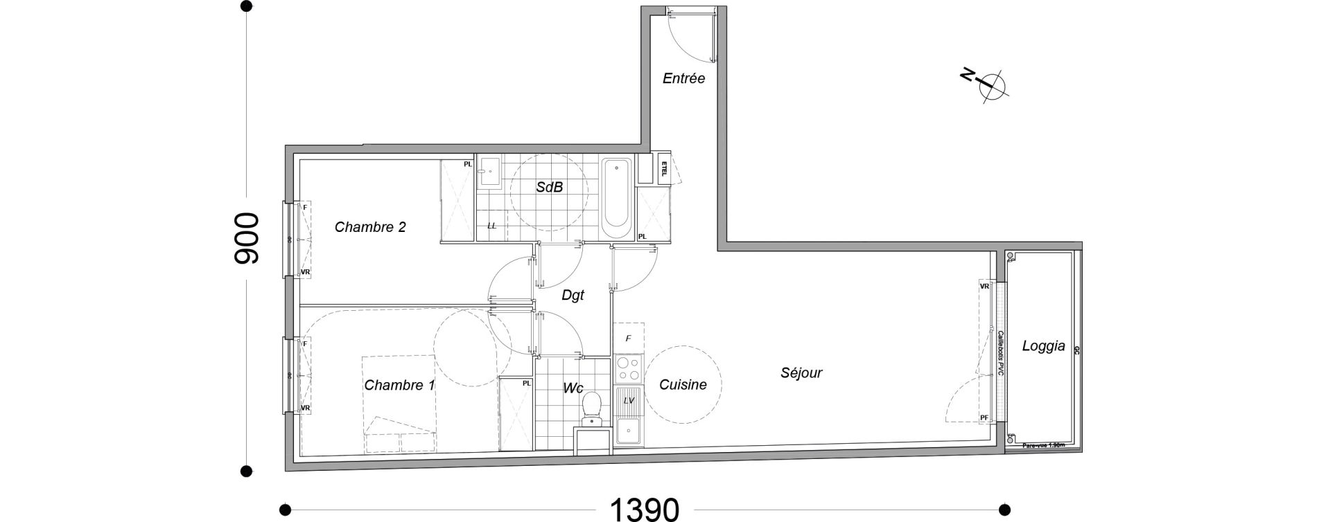Appartement T3 de 67,35 m2 &agrave; Dammarie-Les-Lys Petit dammarie - croix saint-jacques
