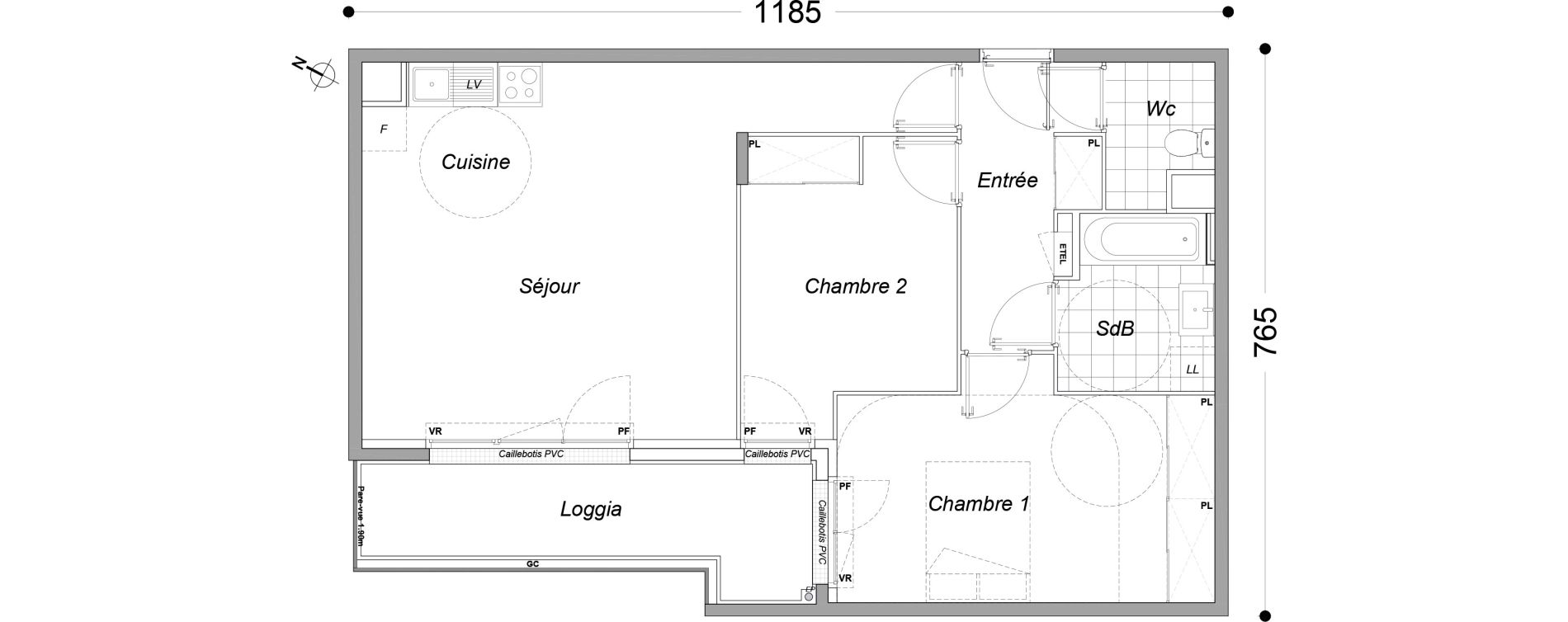 Appartement T3 de 67,30 m2 &agrave; Dammarie-Les-Lys Petit dammarie - croix saint-jacques