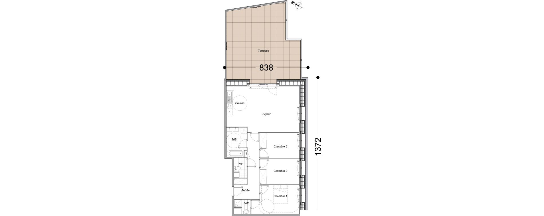 Appartement T4 de 86,70 m2 &agrave; Dammarie-Les-Lys Petit dammarie - croix saint-jacques