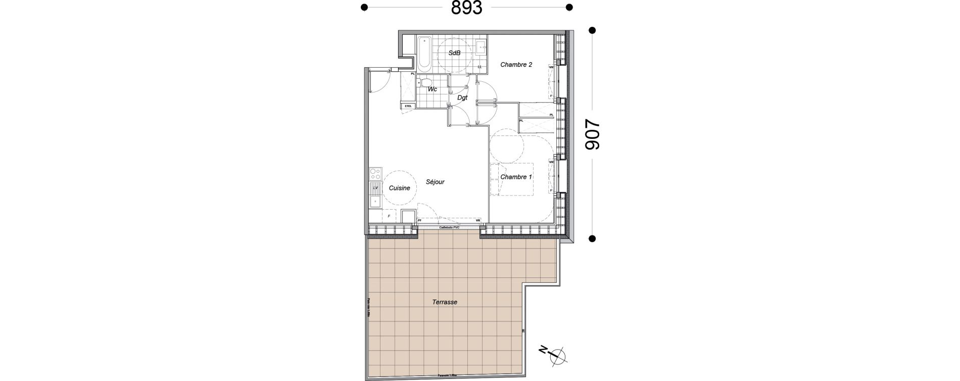 Appartement T3 de 61,10 m2 &agrave; Dammarie-Les-Lys Petit dammarie - croix saint-jacques