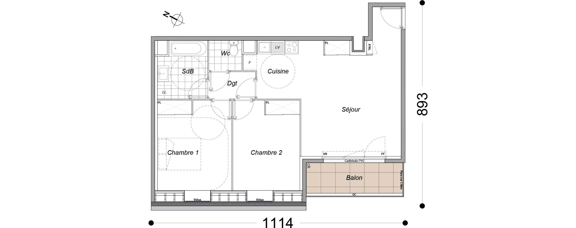Appartement T3 de 63,10 m2 &agrave; Dammarie-Les-Lys Petit dammarie - croix saint-jacques