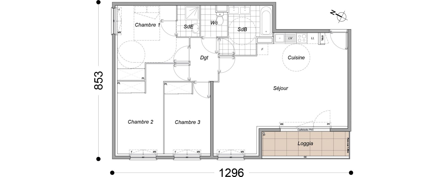 Appartement T4 de 84,70 m2 &agrave; Dammarie-Les-Lys Petit dammarie - croix saint-jacques