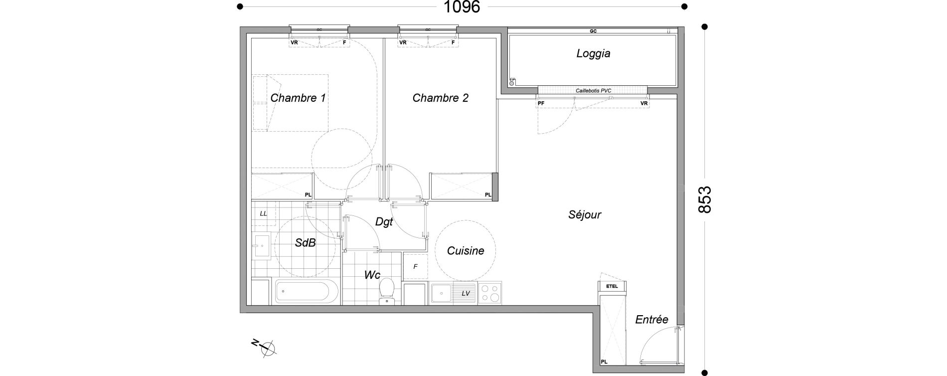 Appartement T3 de 63,20 m2 &agrave; Dammarie-Les-Lys Petit dammarie - croix saint-jacques