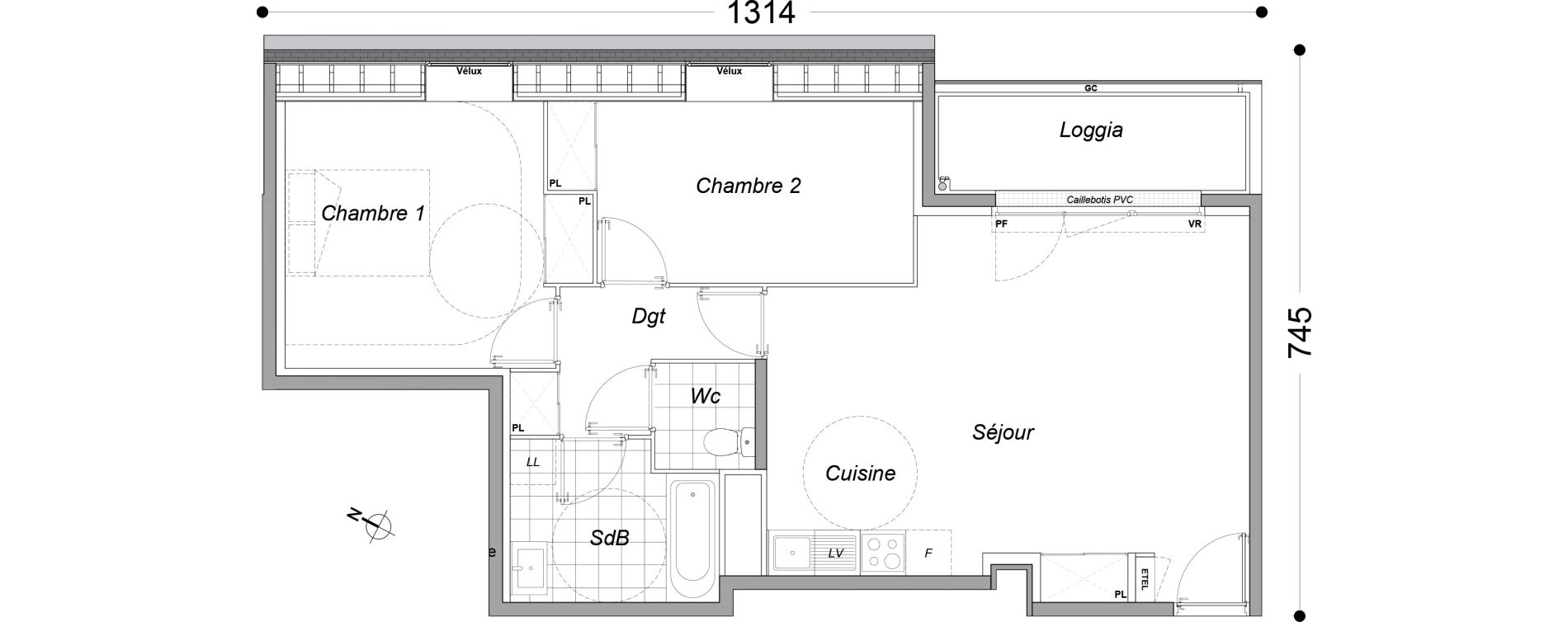 Appartement T3 de 63,90 m2 &agrave; Dammarie-Les-Lys Petit dammarie - croix saint-jacques