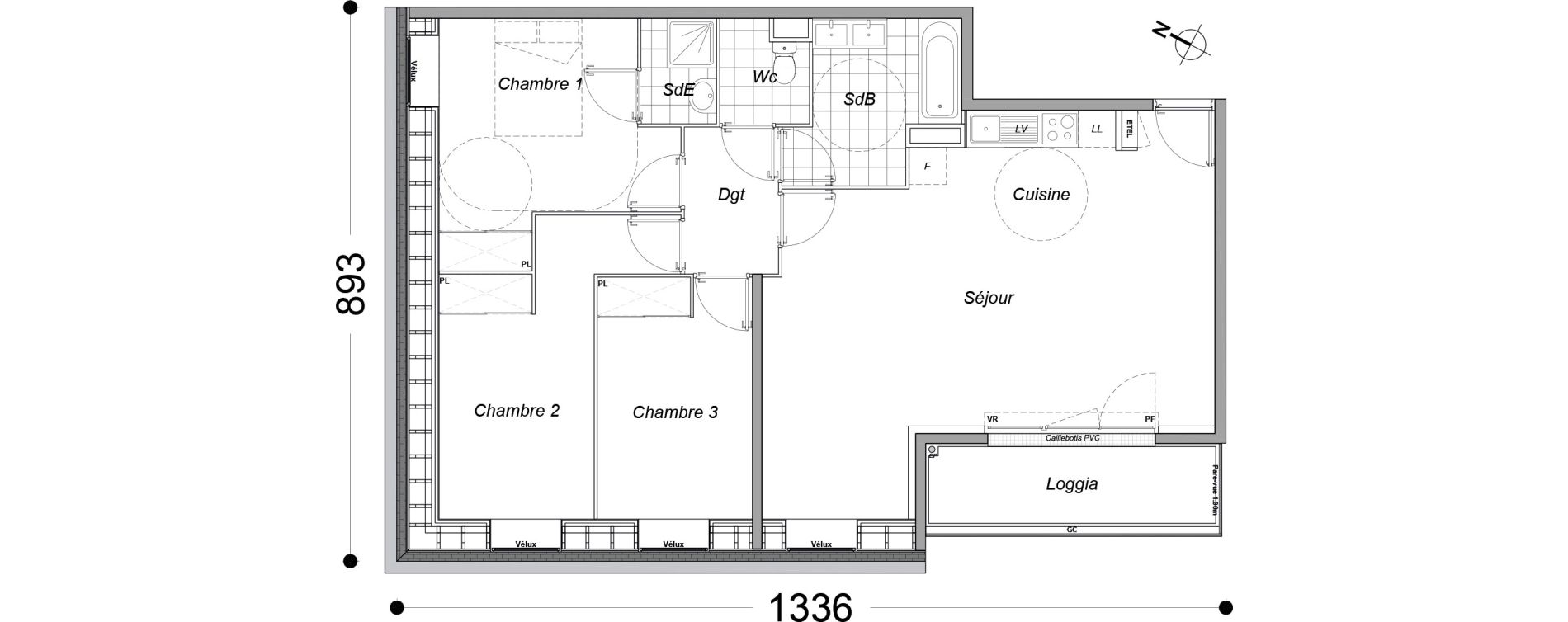 Appartement T4 de 84,70 m2 &agrave; Dammarie-Les-Lys Petit dammarie - croix saint-jacques